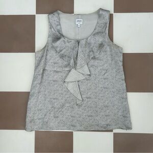 Armani Collezioni Blouse Womens Gray Silk Abstract Print Sleeveless Top Shirt 8